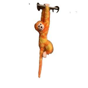 Unlimited Trading Group Monkey Plush Hanging Fluffy Orange Yellow 22" Long